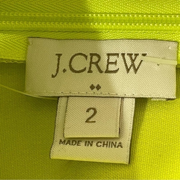 J Crew Chartreuse Green Scalloped Hem Dress - Picture 9 of 11